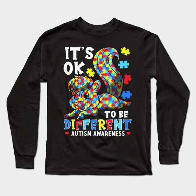 It's OK To Be Different Autism Awareness Puzzle Long Sleeve T-Shirt by theperfectpresents